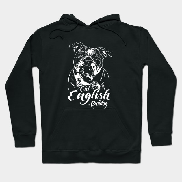 Old English Bulldog dog lover dog portrait Hoodie by wilsigns